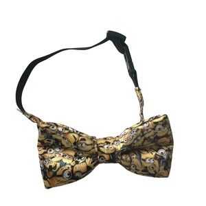 H&M Kids Despicable Me Minions Pre-Tied Bow Tie Yellow Print Adjustable